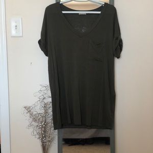 Green Oversized V Neck